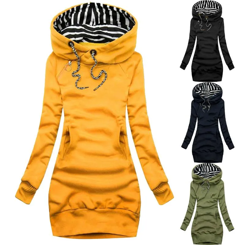 Robes décontractées femmes à capuche robe sweat pull automne hiver marque imprimé coton à manches longues poche mince S-3XLCasual