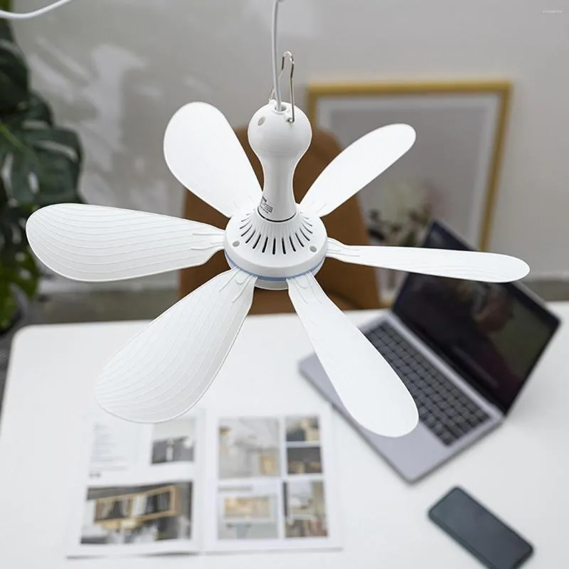 Ceiling Fan Remote-Controled Unique Quiet USB Charging Personal 6 Blades For Attic Basement Indoor And Outdoor Tent Home