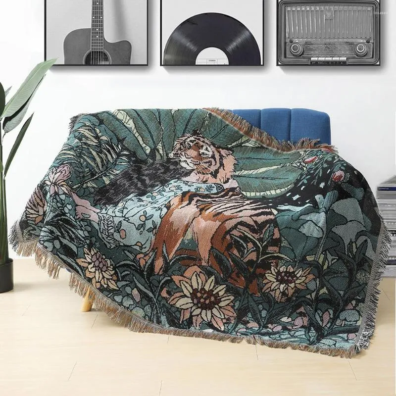 Blankets Tigers Enter The Forest Thread Blanket Home Sofa Covers Towel Leisure Pattern Decorative Picnic Carpet Throw