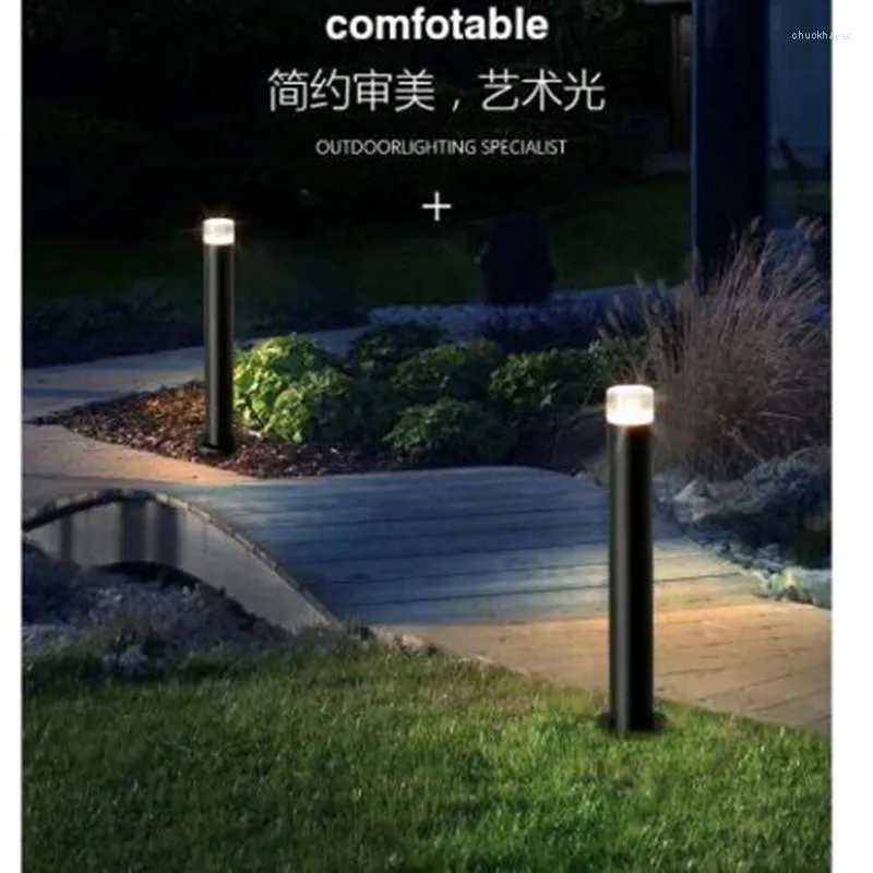 1pcs Morden Alüminyum IP65 Su Geçirmez LED Çim Lambası 12W Dış Bollard Light Açık Kat Bahçesi Avlu Yol Aydınlatma