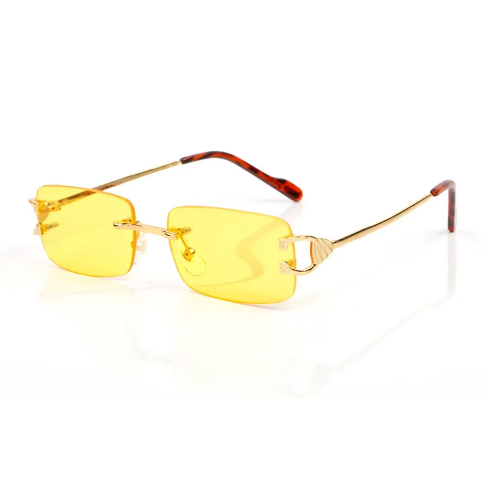 Mens Designer Sunglasses Woman Mens Sunglass Sport Rectangle Yellow Panther Metal Fashion Eyeglass Luxury Driving Beach Eyeglass