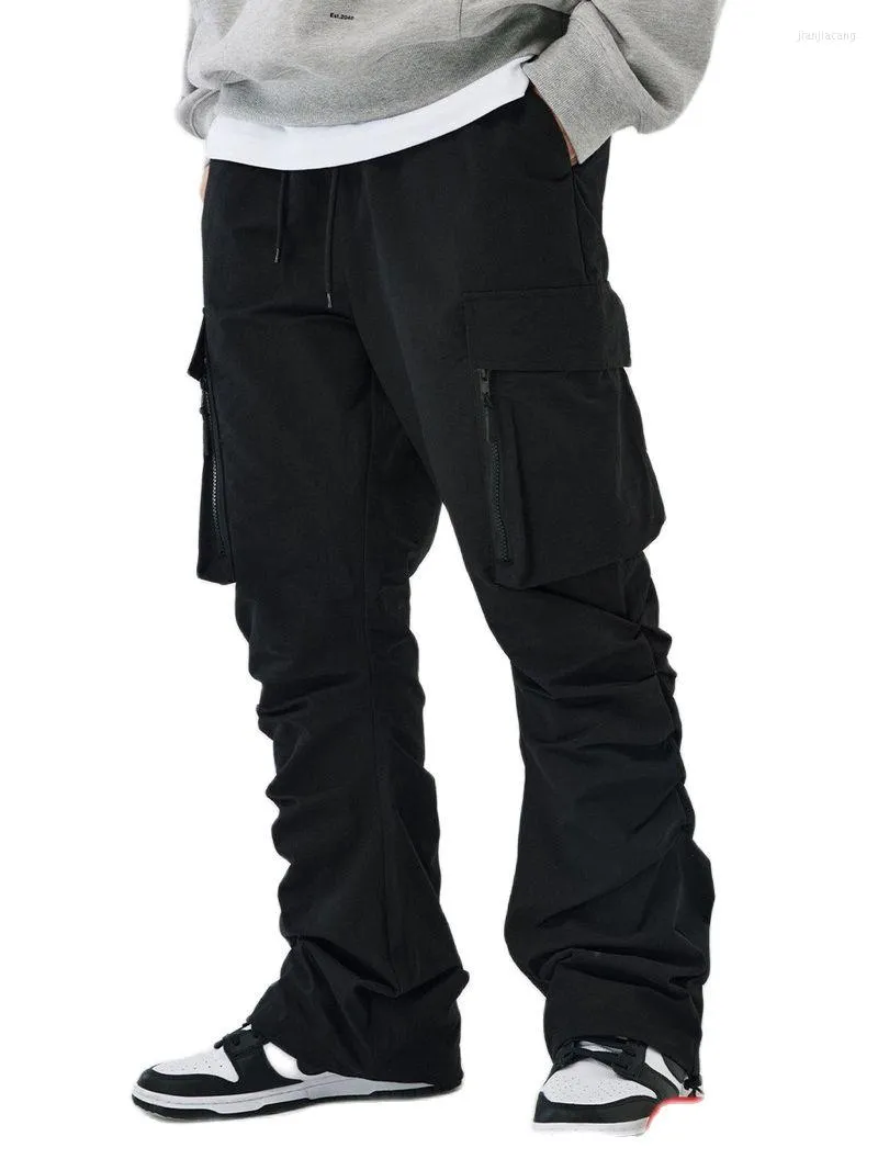 Pantaloni da uomo 2023 Uomo Abbigliamento da donna Yamamoto Style Hiphop Fold Micro Flare Zipper Tuta Casual Plus Size Costumi 27-46