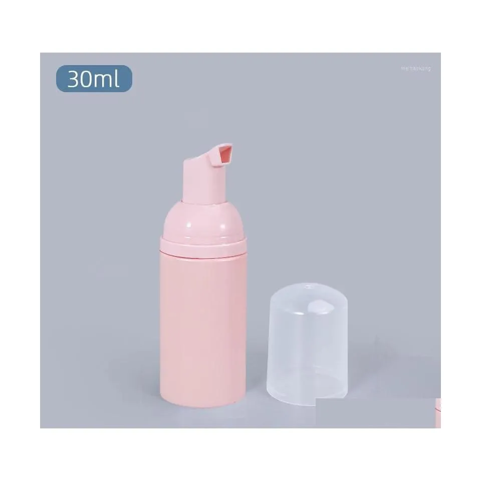 Botellas de almacenamiento Frascos 10 unids 30 ml Botella de espuma rosa esmerilada Bomba de espuma vacía Limpiador cosmético Dispensador de jabón Recargable Drop Delive DHK0S