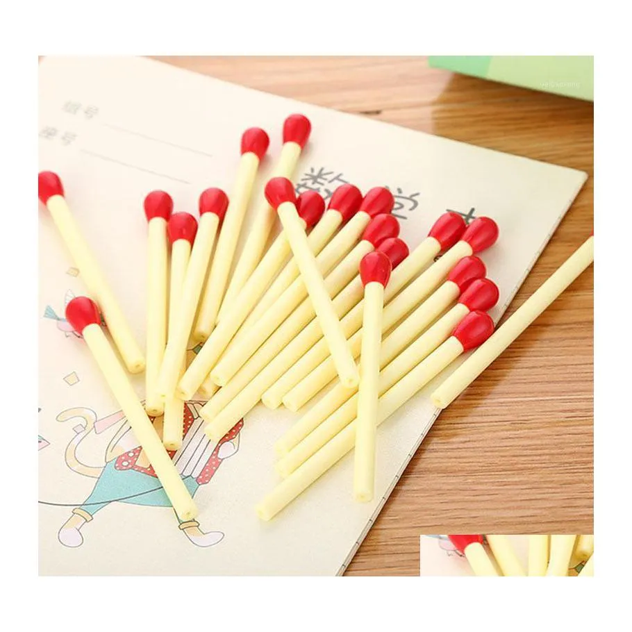 Canetas de balde 20 pcs Matchstick Cute Creative Statioyery Elementary School Childrens Supplies Pr￪mios requintados1 Drop Delivery Oficial DHVHL