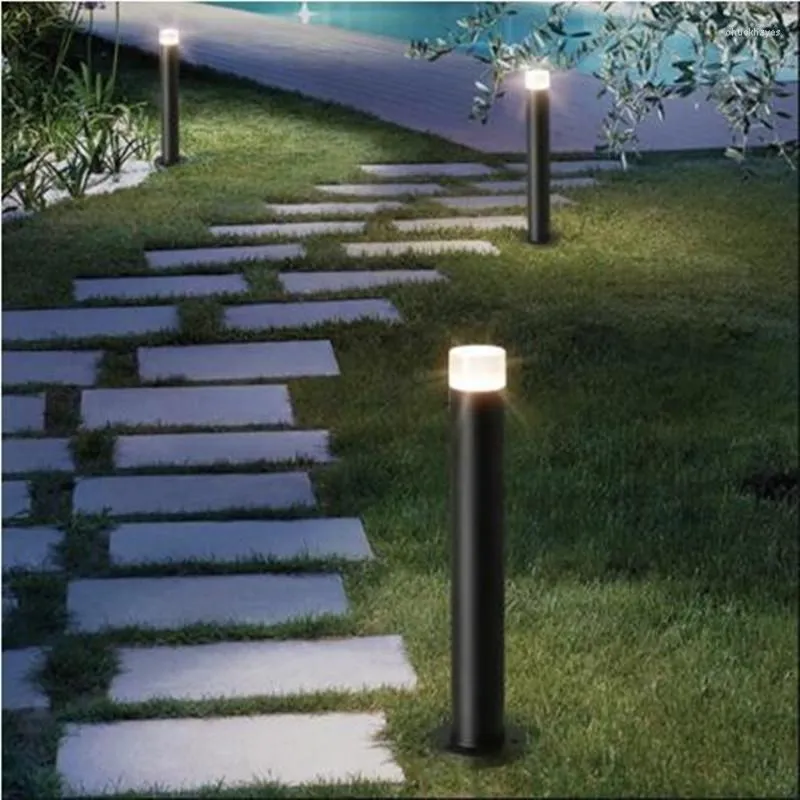 Light Waterproof Lawn Lamp AC85-265V DC12V Garden Exterior Bollard Floor Courtyard Road Lighting