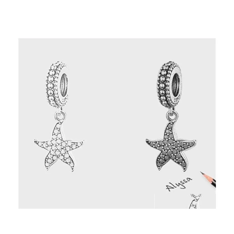 Charms Blu Cz Fl Pave Setting Cute Starfish Ciondola Charm Pendente Fit Pandora Bracciale 100 Genuine 925 Sterling Sier 65 W2 Drop Deli Dhb8O