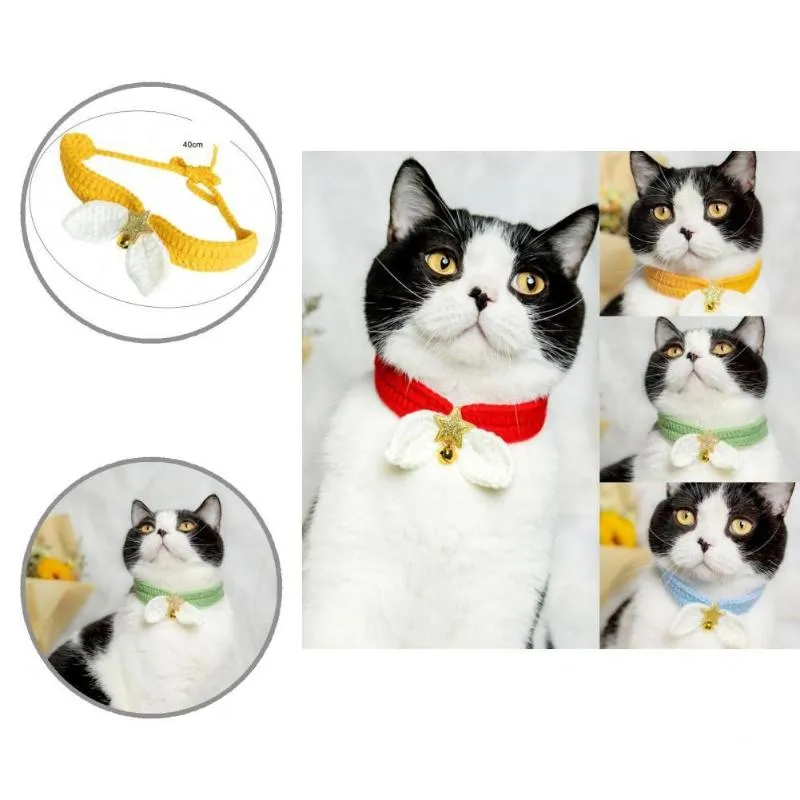 Cat Collars & Leads Pet Jewelry Collar Fashion Decorative Cute Bell Cats Delicate Comfortable Wear Neck