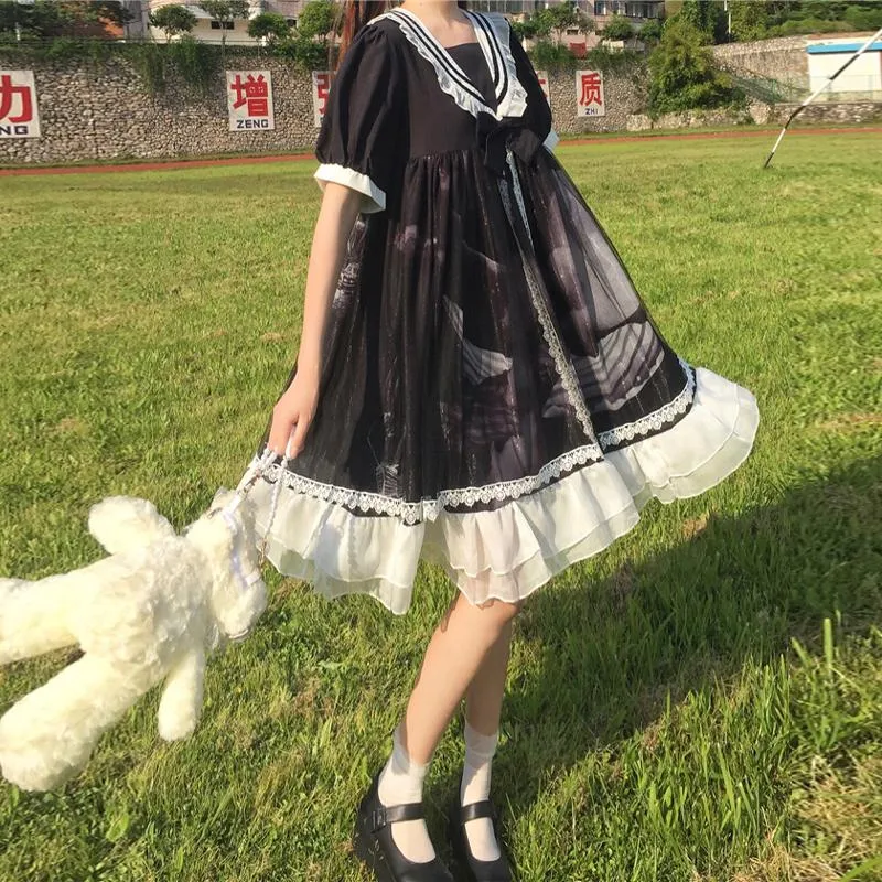 Hstar Summer Party Dresses Short Sleeve Japanese... From Brielle22, $24.55  | DHgate.Com