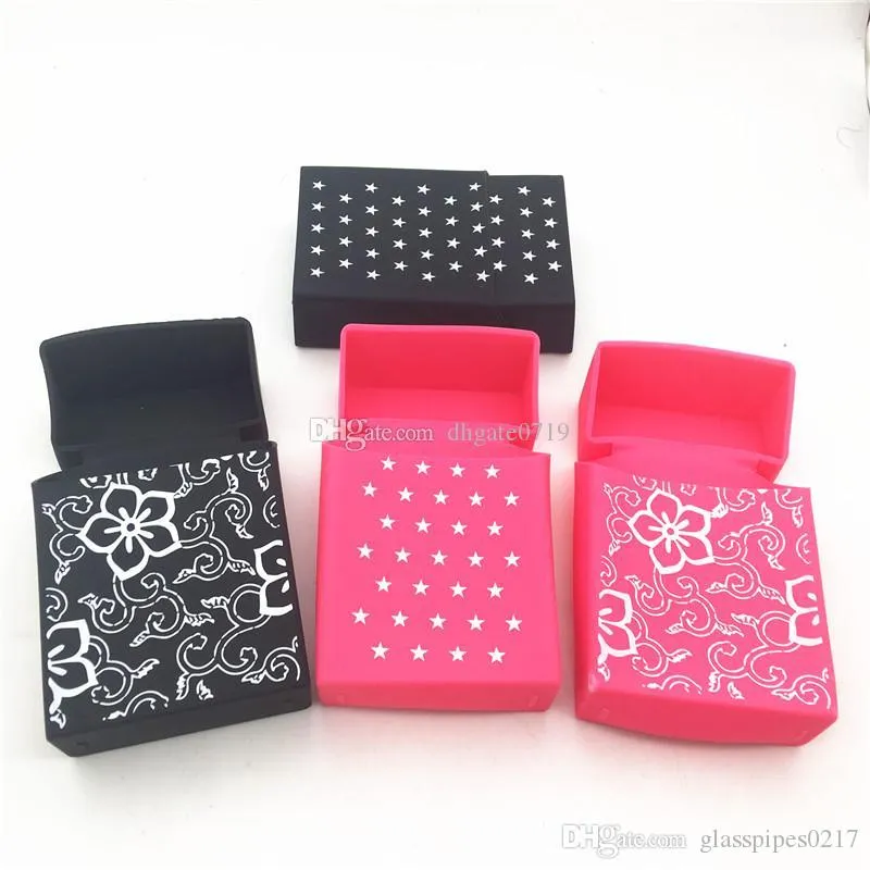 DIY Silicone Cigarette Case Fashion Cover Elastic silicone Portable Moisture proof Man/Women Cigarette Box cover