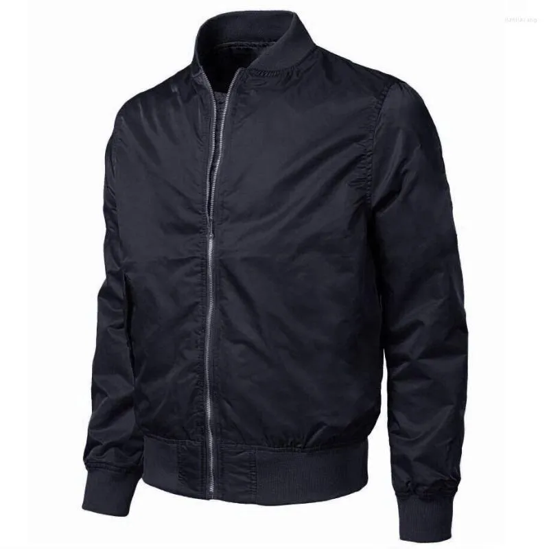 Hommes Vestes Bomber Veste Hommes Fermeture Éclair Solide Mâle Casual Coupe-Vent Slim Fit Pilote Manteau Hommes Vêtements Plus La Taille 4XL Mode Survêtement