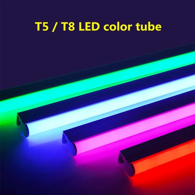 Przełącznik LED T5 Rurka 30 cm 60 cm LED Fluorescencyjna rurka T5 lampy ścienne białe ciepłe różowe zielone niebieskie lampę roślinną światłem reflektorów