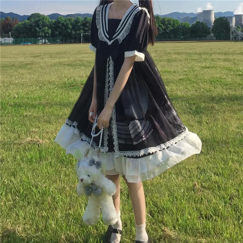 Hstar Summer Party Dresses Short Sleeve Japanese... From Brielle22, $24.55  | DHgate.Com