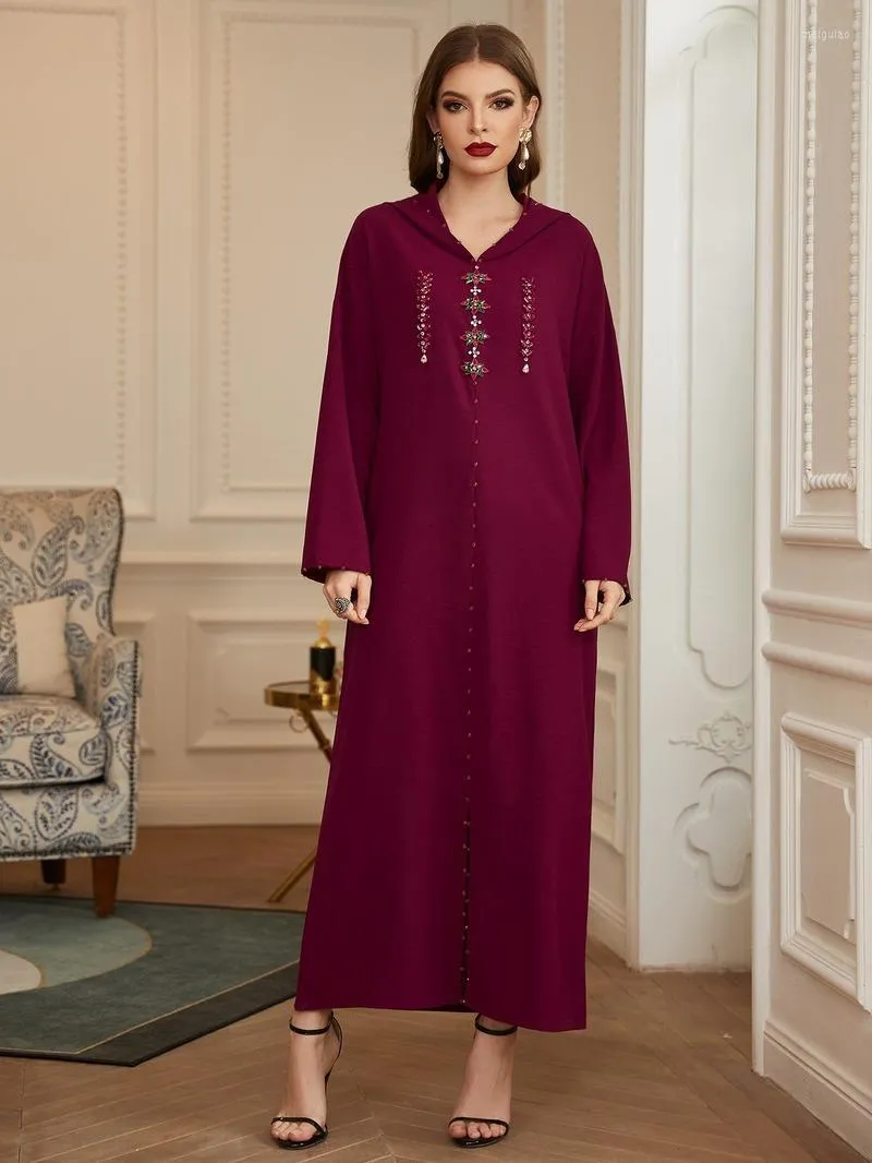 Etniska kläder Dubai Robe Abayas för kvinnor diamant lyxiga muslimska klänningar caftan marocain kaftan islam eid mubarak ramadan klänning abaya