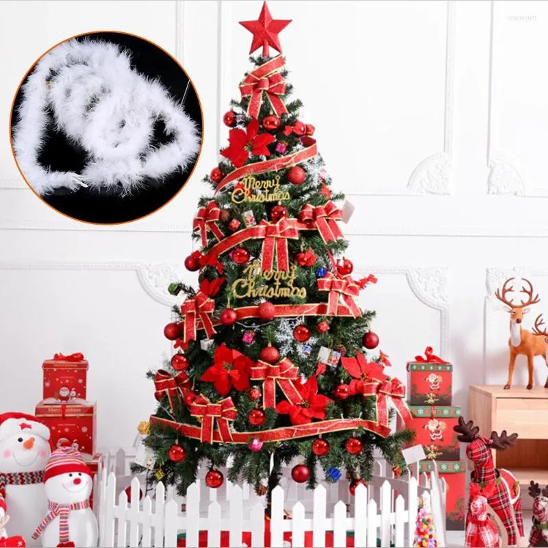 Décorations de Noël 5 Pcs 2M Arbre Plume Ruban De Noël Bande Guirlande De Fête 2023