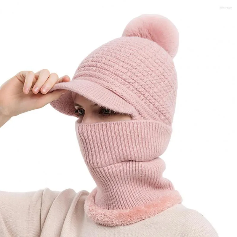 Visières cache-cou fil femmes chapeau tricoté oreille couverture accessoires d'hiver