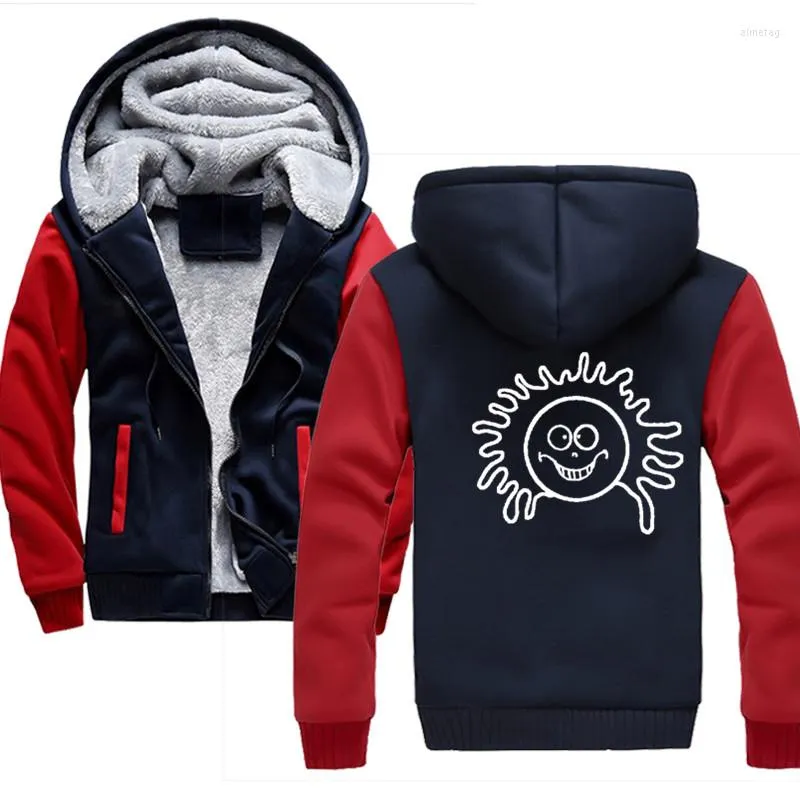 Sweats à capuche pour hommes rayonner soleil Kawaii soleil bonheur mignon polaire chaud hiver hommes épaissir Harajuku Streetwear veste manteau