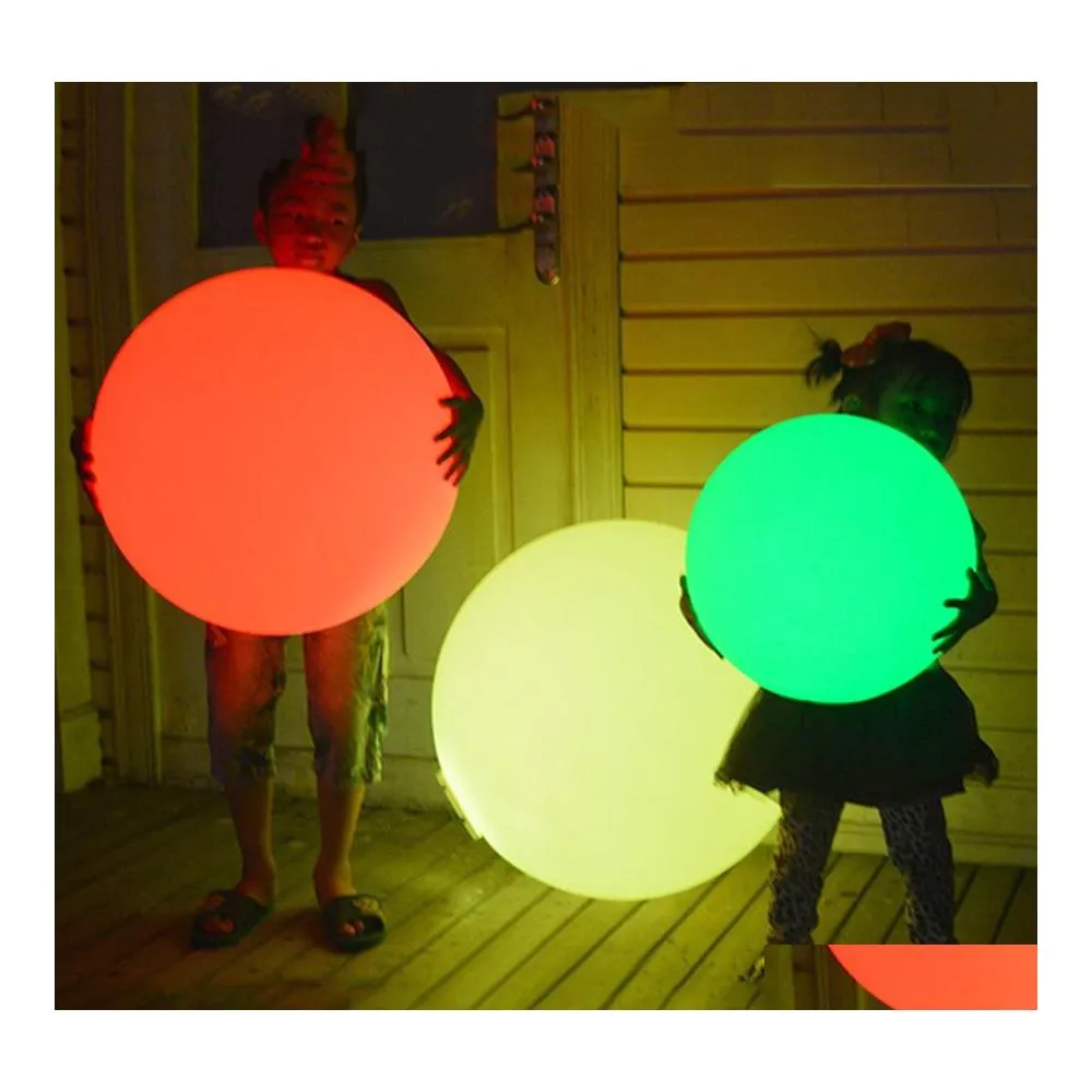 Lawn Lamps 7 Color RGB LED Floating Magic Ball Illumined Swimming Light IP68 Outdoor Furniture Bar Table With Remote Drop Del Otjog