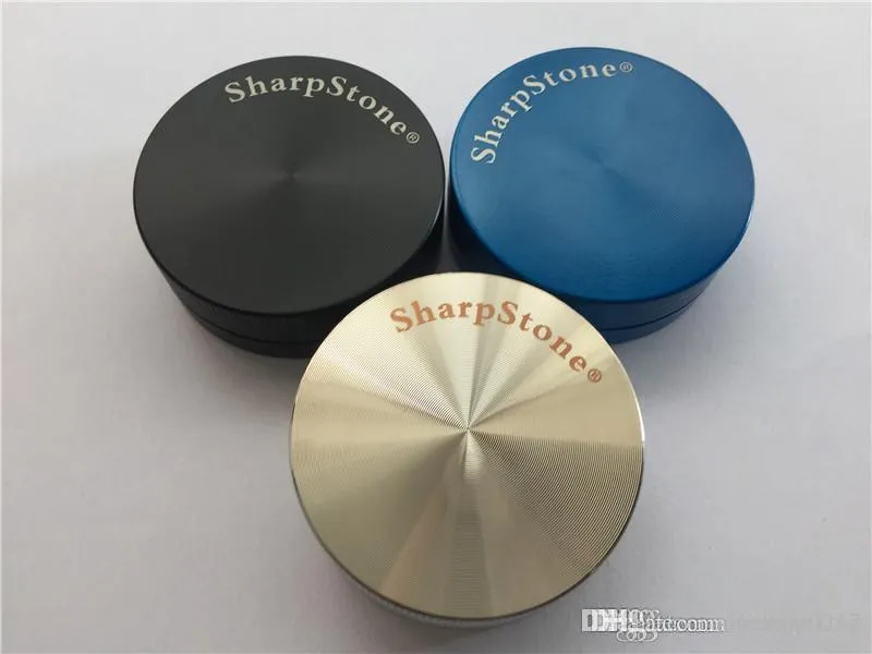 CNC 2 조각 50mm Sharpstone 허브 그라인더 Zicn 합금 2 부품 하드 탑 담배 분쇄기 날카로운 돌 허브 그라인더 직경 연기 분쇄기