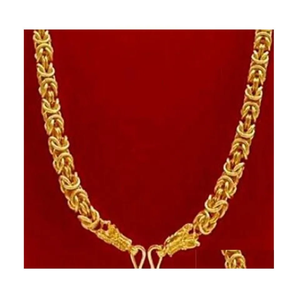 Ketens ketting jongens heren ketting 18k geel goud gevulde hiphop zware dikke gedraaide dikke choker mode sieraden 24 inch 25 druppel d dhcmy