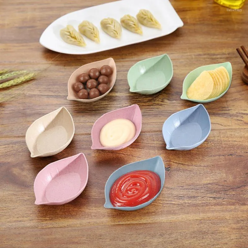 Plates Wheat Multipurpose Seasoning Bowl Leaf Heart Shape Platos Snack Dish Sauce Kitchen Tools Cocina Tableware Tray