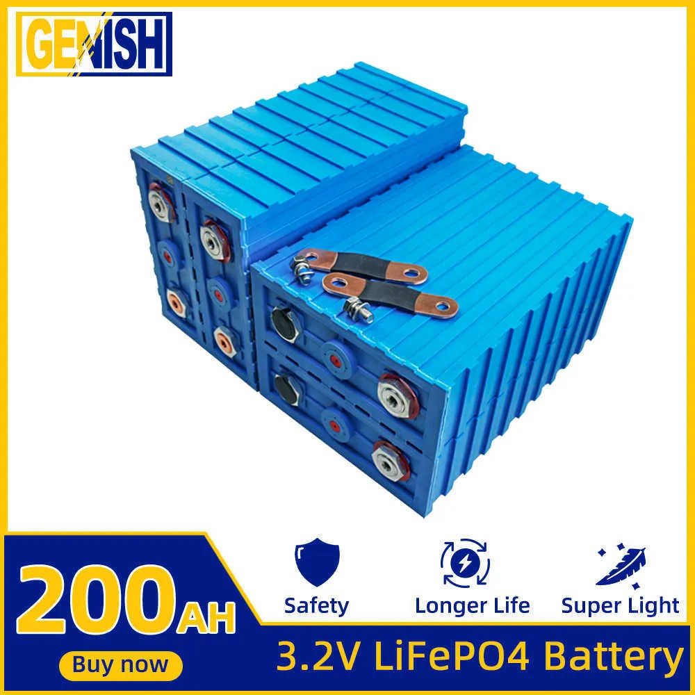 LifePo4 200ah Bateria 3,2 V DIY 1/4/8/16/32pcs ładowna pakiet Batteri dla łodzi RV Campers wózki golfowe ogniwa słoneczne z szynami