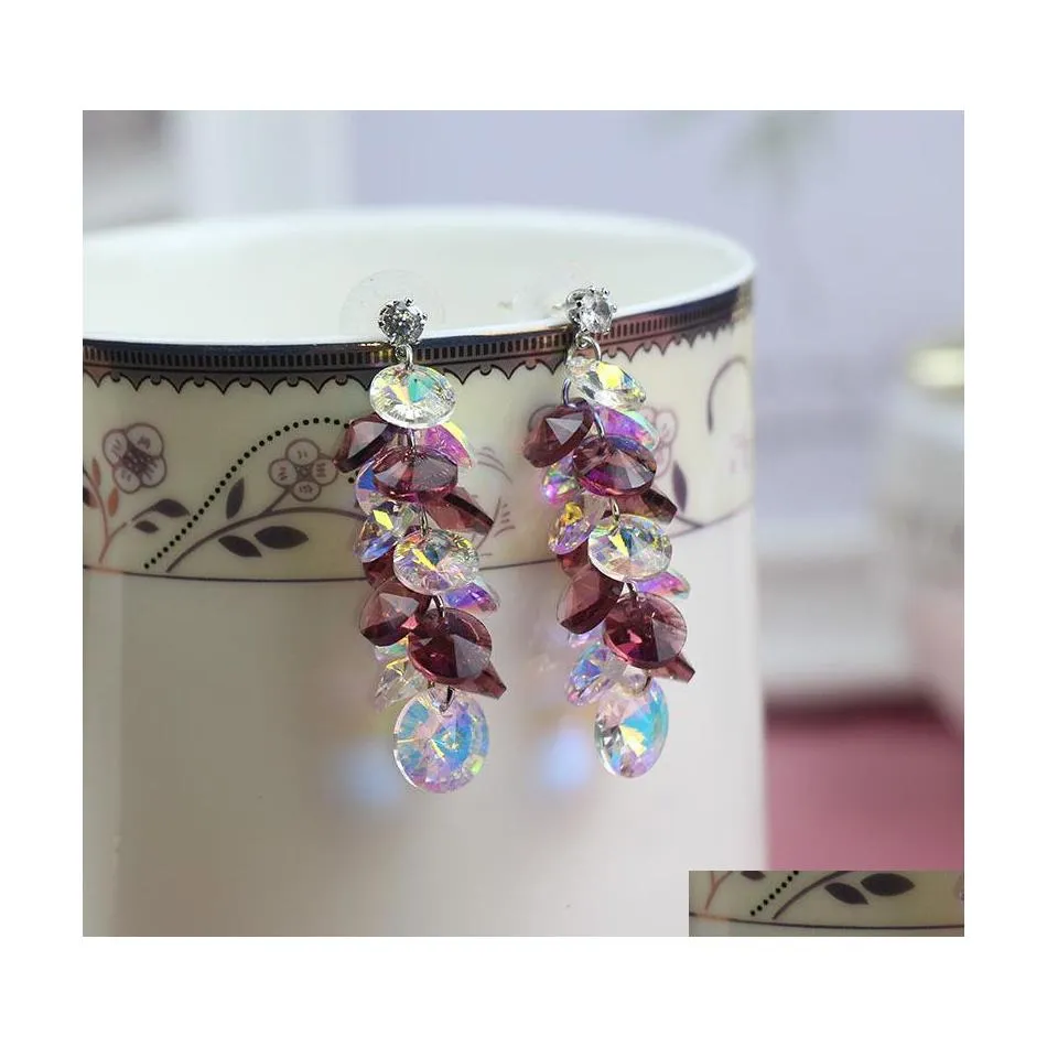 Dangle Chandelier Fashion Jewelry Womens Crystal Earrings S925 Sier Pin Beads Stud Drop Delivery Dhekt