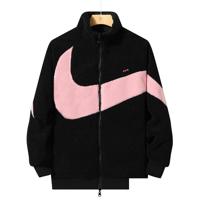 designer jackets winter fleece jacket men women thick warm down coats fashion couple lamb cashmere coat zippers letters embroidery outwear sport