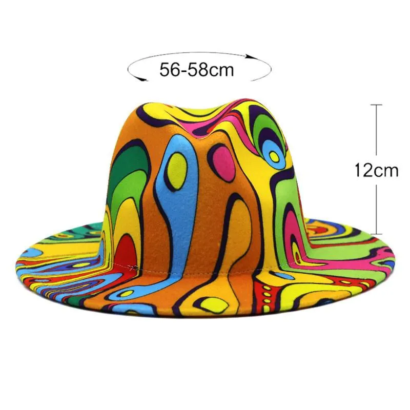 Cappelli a tesa larga Link esclusivo per l'acquisto del cliente Cappello Fedora in feltro Panama per uomo Donna Berretto jazz in lana artificiale stile britannico