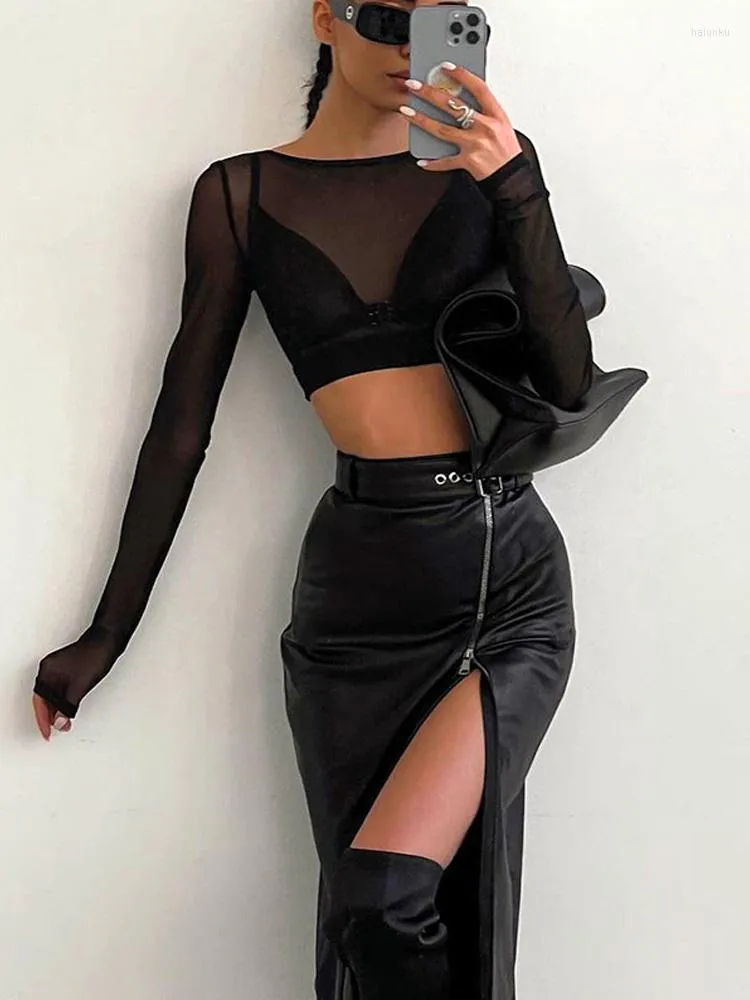 Jupes Noir Zipper Asymétrique Jupe En Cuir Pour Femmes Vêtements Sexy Silm Fit Mode Tenue Casual Taille Haute Ceintures Patchwork Faldas