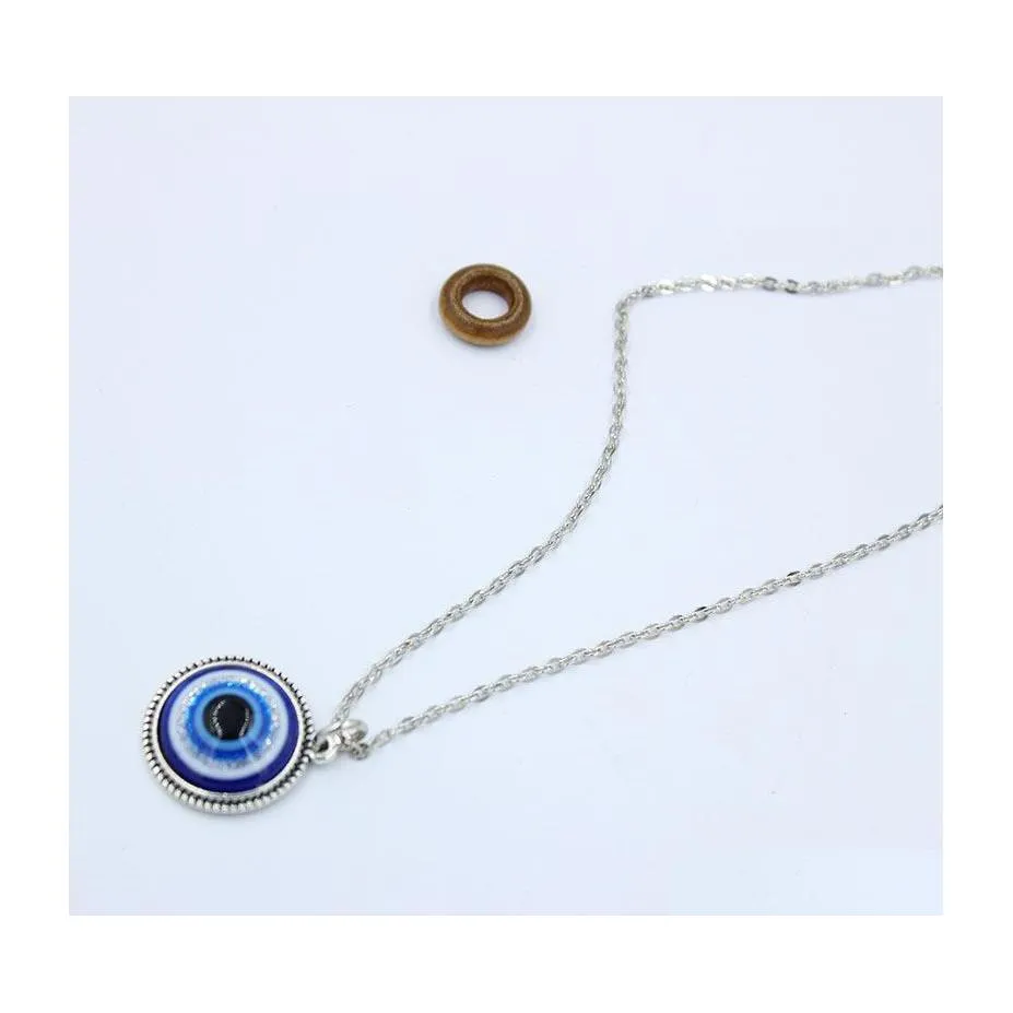 Pendant Necklaces Turkish Symbol Evil Blue Eyes Necklace Resin Bead Women Men Nazar Turkey Arabic Islamic Lucky Charm Gift Drop Deli Dh5Us