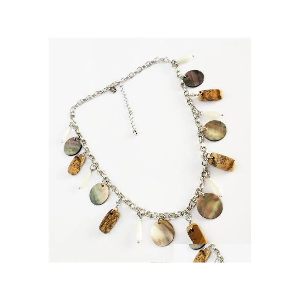 Beaded halsband mode smycken vintage halsband bild sten skal p￤rlor droppleveransh￤ngen dh9zg