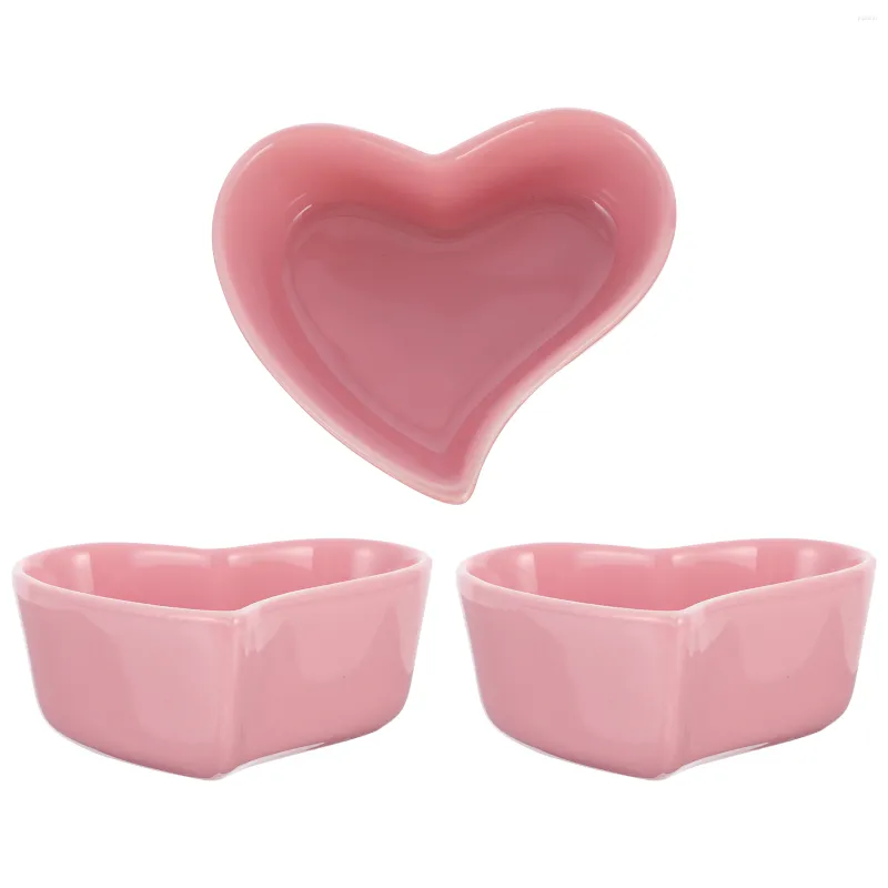 Bowls Bowl Ceramic Dish Salad Heart Serving Fruit Snack Dessert Cups Condiment Appetizer Pasta Tray Cup Jewelry Vinegar Ice