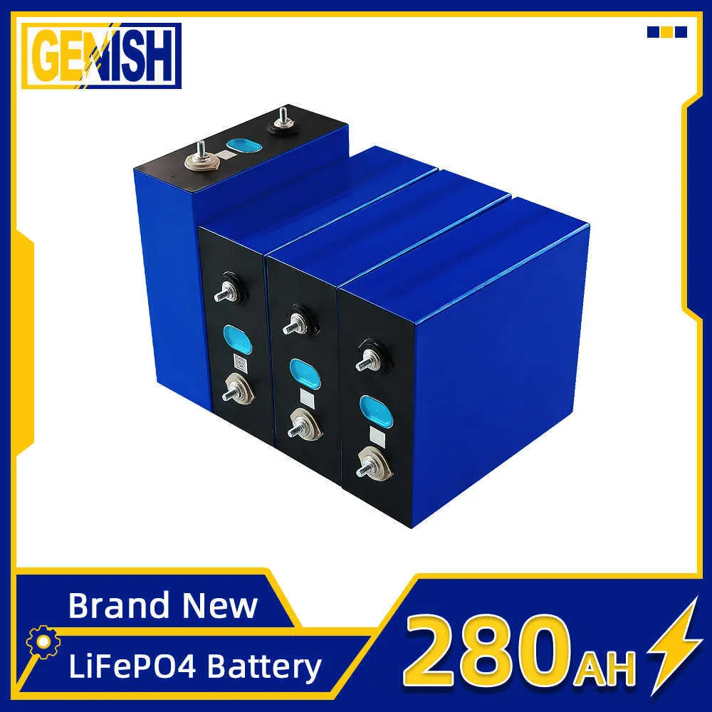 3.2V 280Ah LiFePO4 Battery Pack LRechargeable Battery Deep Cycle Cell DIY For 12V 24V 36V Motorcycle Electric Car Solar Inverter