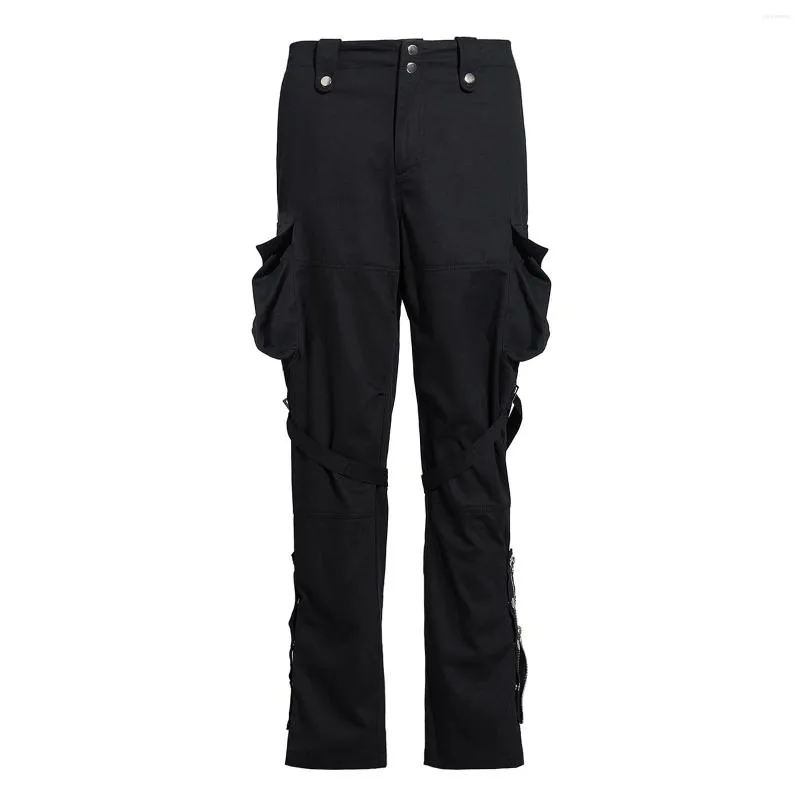 Pantalons pour hommes 2023 hommes femmes vêtements Original Micro corne Multi poche fermeture éclair à bandes salopette pantalon grande taille Costumes 27-46