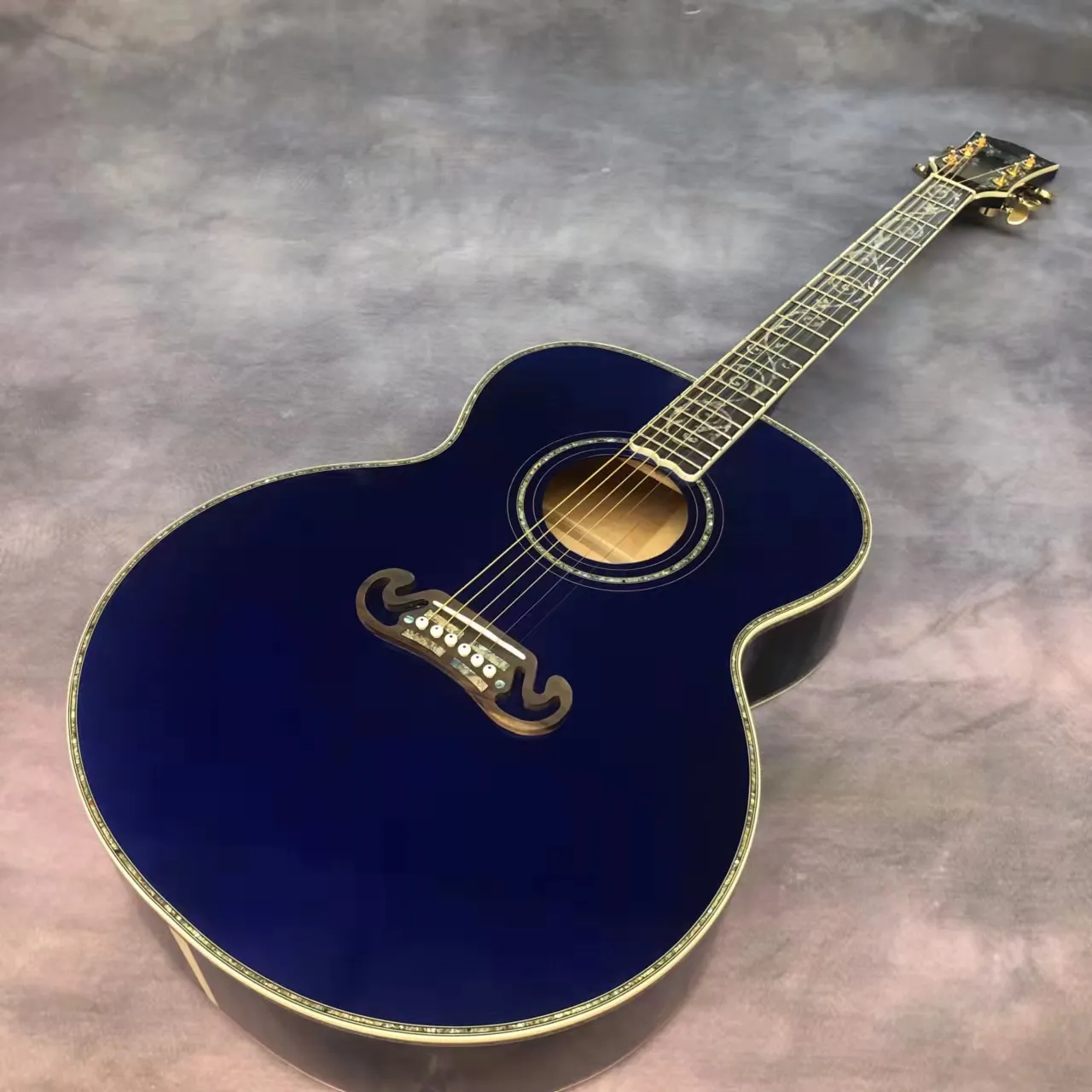 43 "Jubmo Mold J200 Series sky blue lacquered acoustic acoustic guitar