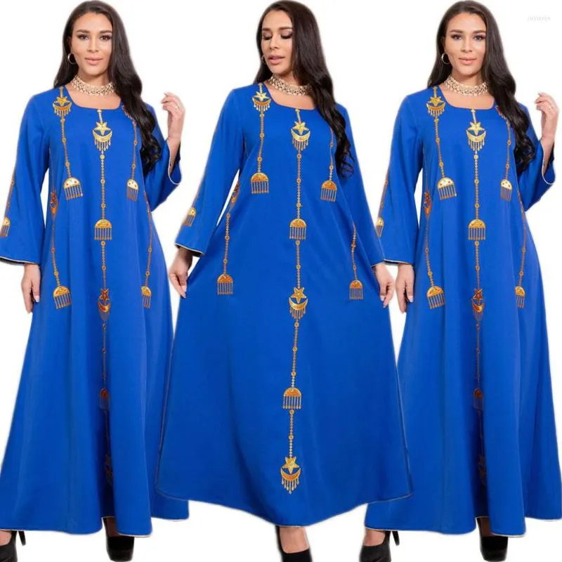 Vêtements ethniques musulman Ramadan Eid broderie Abaya islamique longue Robe femmes arabe Maxi Robe caftan moyen-orient dubaï turc printemps