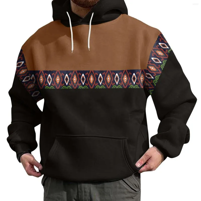 Hommes Hoodies Hommes Hiver Printemps Casual O Cou À Manches Longues 3D Imprimé Sweat À Capuche Top Exercice Vêtements Folk Streetwear