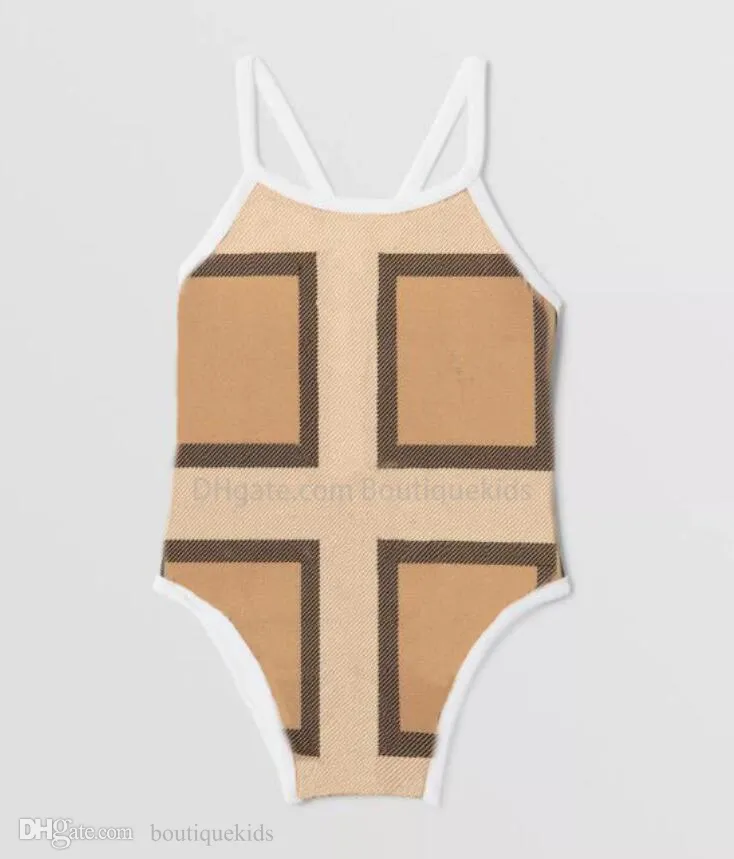 Kinderen zwempakken brief afdrukken één-stuks badmode bodysuits kinderen bikini ontwerper zomer zwempak babymeisjes kleren zwemmen slijtage