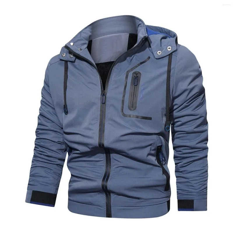 Mens Slim Fit Sports Winter Jackets With Contrast Patch And Fleece