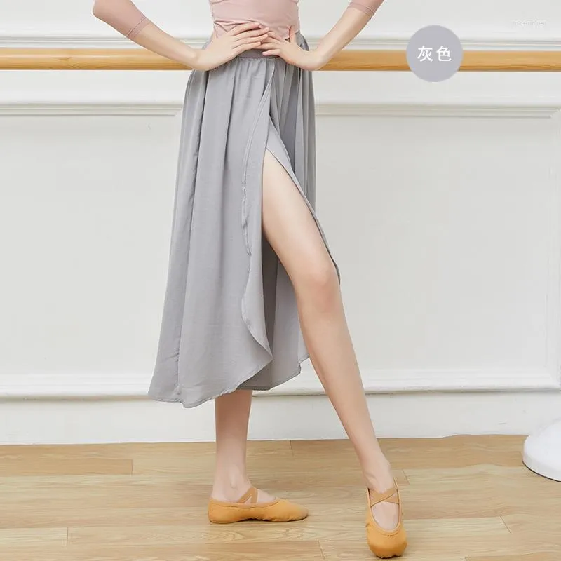 Vêtements de danse vêtements de danse femme adulte jupe de Ballet pratique moderne pantalon à jambes larges Performance élégant Hakama à haute fente