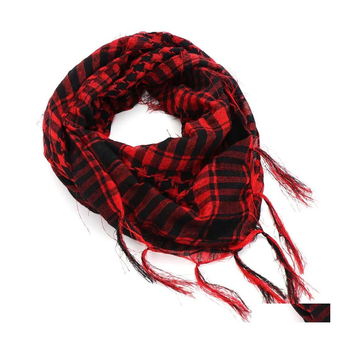 Foulards Mode Randonnée en plein air Militaire Arabe Tactique Désert Écharpe Armée Foulard Avec Gland Pour Hommes Femmes Bandana Masque Drop Delive Otjnz