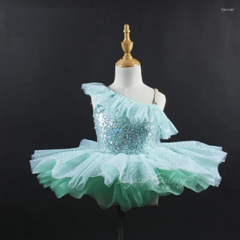 Stage Wear Professional Ballet Costume Show Dress F Girl Ballerina kleding Leuke riemen Fluffy Modern Dance Lace