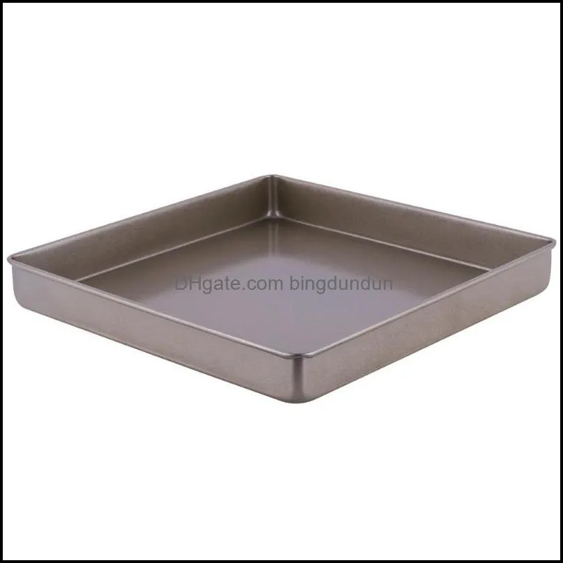 Baking Pastry Tools Nonstick Square Cake Pan Carbon Steel Tray Pie Pizza Bread Mold Bakeware Drop Delivery Home Garden Kitchen Dini Dhuph