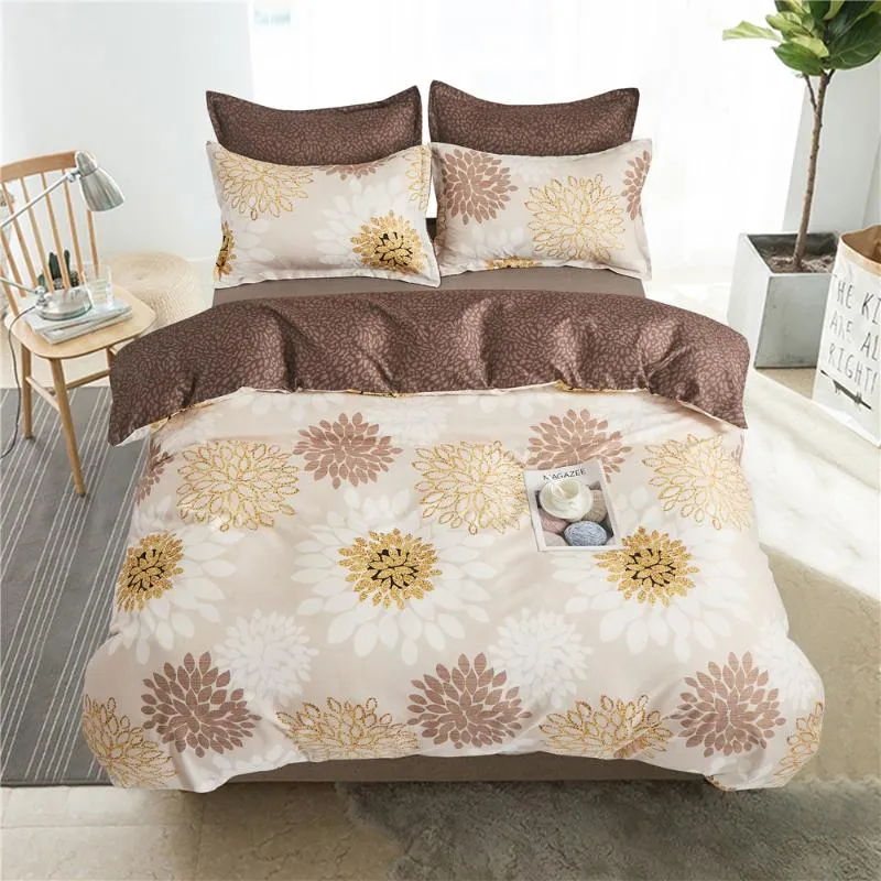 Bedding Sets ZEIMON Beauty Bedclothes Quilt Cover Pillowcase Set 90 Single Double Flowers Comforter Duvet