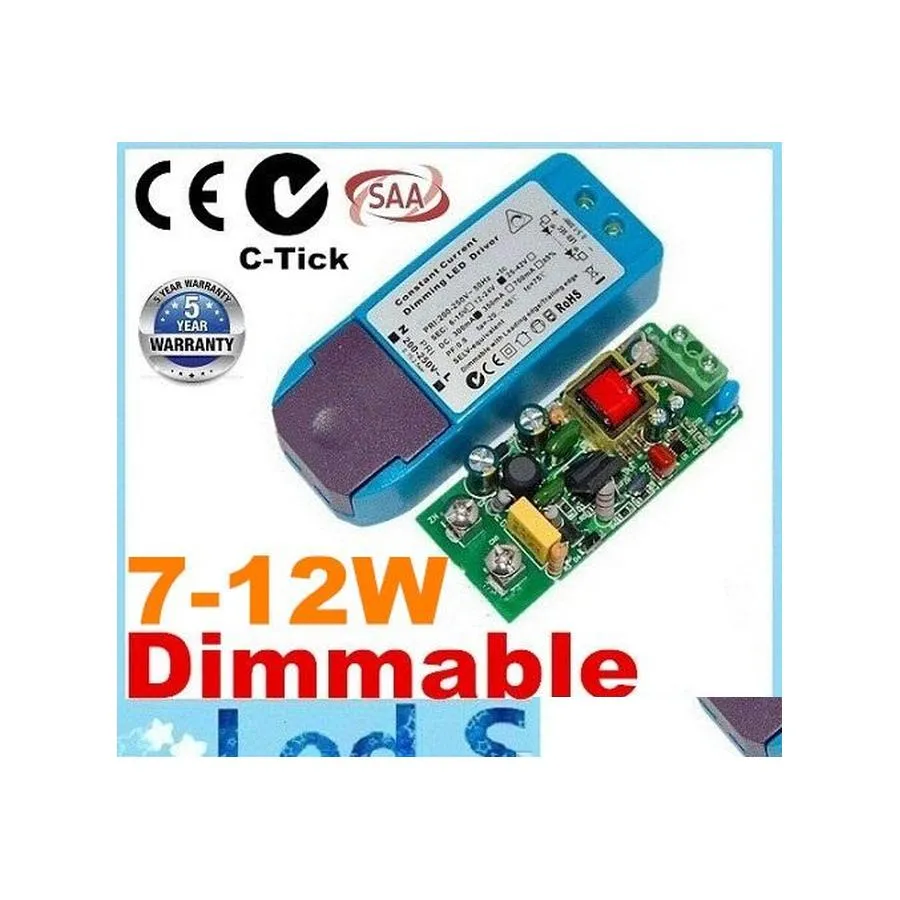 Trasformatori di illuminazione per Led 100 Ctick Certificazione Saa Driver dimmerabile 712W 300Ma Alimentazione AC 200250V/90140V Drop Delivery Li Otjpx