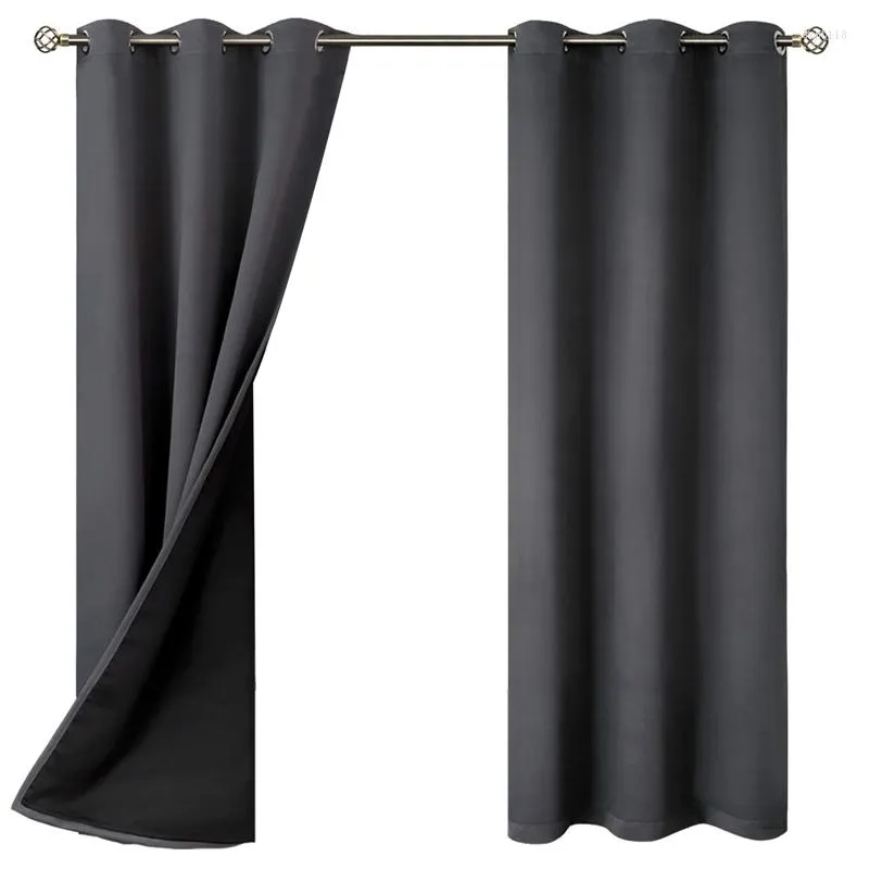 Cortinas cortinas cortinas para quartos Térmicos Térmicos para reduzir o ruído e as persianas (42 x 63 polegadas cinza escuro 2