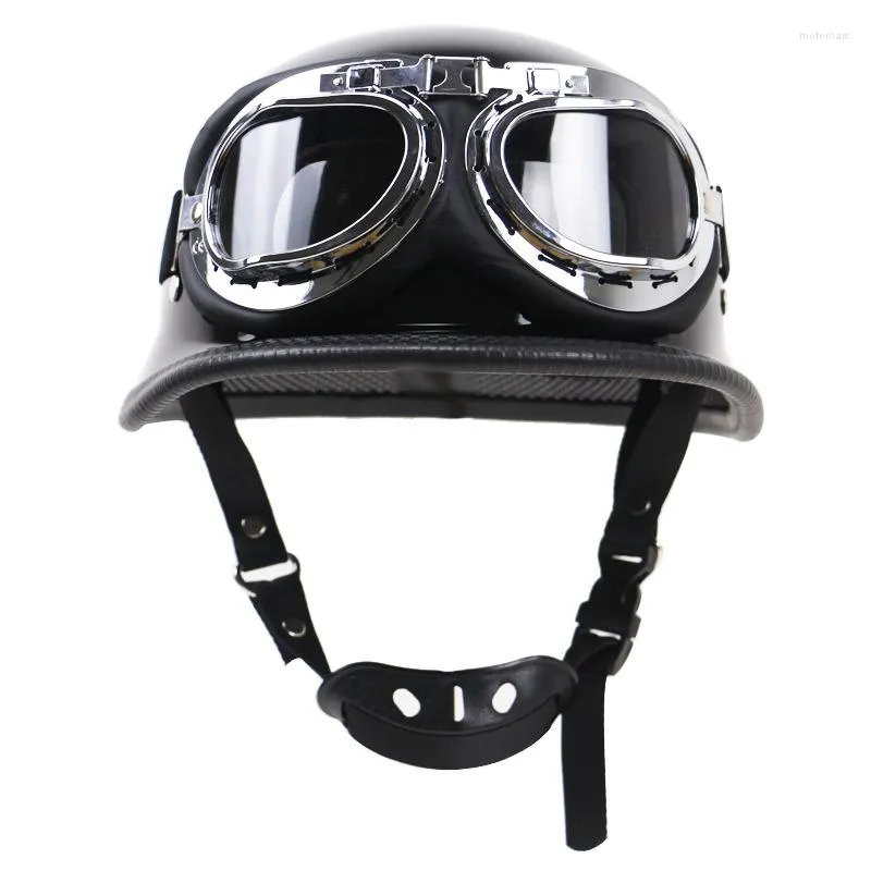 Casques de moto Cool Allemand Vintage Demi-Casque Café Racer Scooter Cruiser Capacete DOT Approuvé ABS Cascos Para Moto