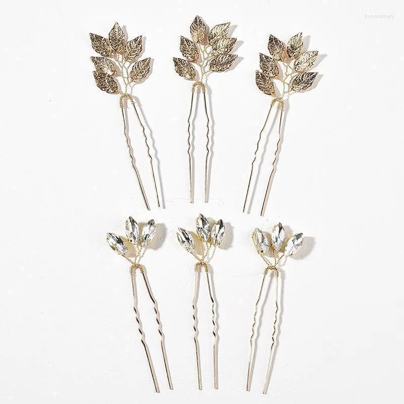 Pinces à cheveux Barrettes Accessoires de mariage Feuille Épingles à cheveux en cristal Mariées Demoiselles d'honneur Casque Femme Tête Bijoux Coiffure Épingles De Mariée Hono2