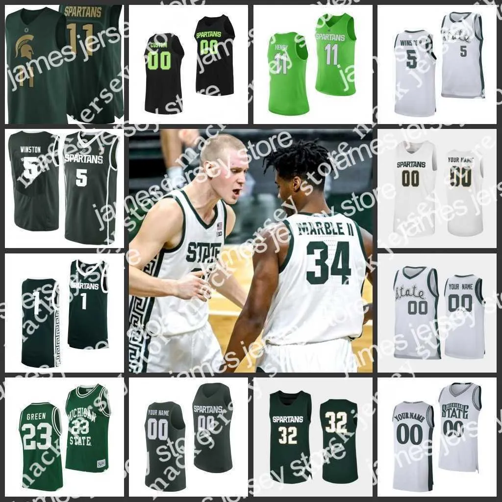 Koszykówka uczelni nosi NCAA Michigan Basketball Jersey Cassius Winston Aaron Henry Matt McQuaid Xavier Tillman Joshua Langford Foster