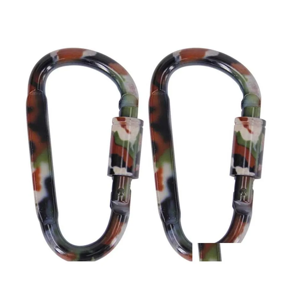 Porte-clés Escalade En Plein Air En Alliage D'aluminium D Forme Boucle Mousqueton Porte-clés Mousqueton Clip Mousquetons Boucles Porte-clés Dhs Drop Deliv Dhfdr